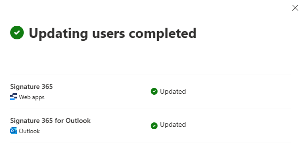 Deployment screen showing both apps as Completed with Done button