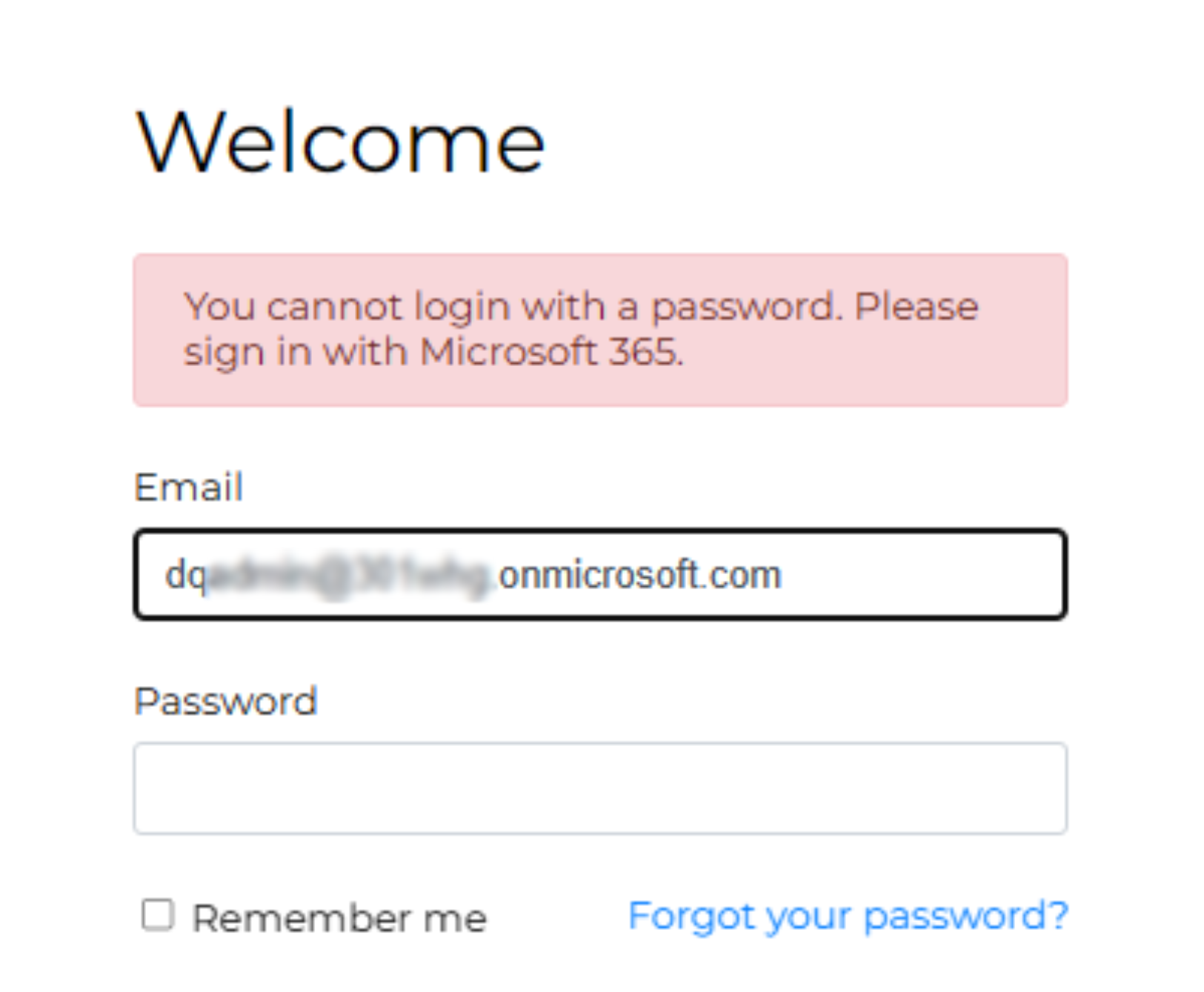 Signature 365 login page requiring SSO to sign in