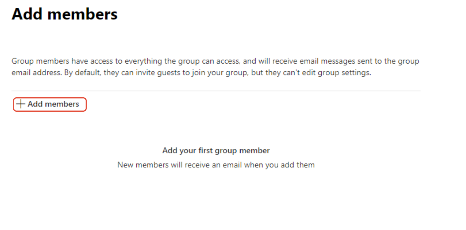 Add group members to exclusion group