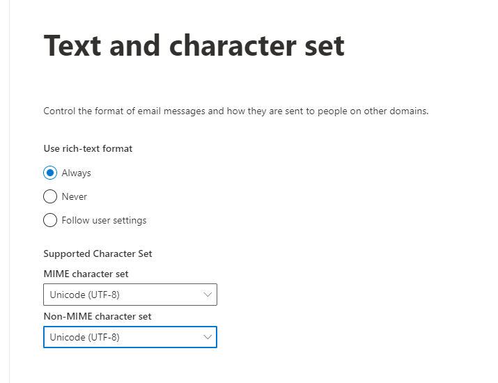 Remote domain email reply types and automatic replies settings