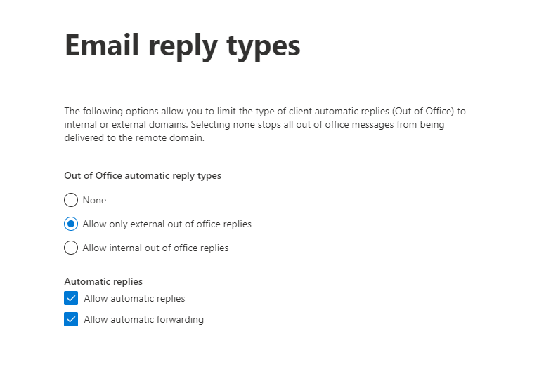 Remote domain settings review screen with Save button