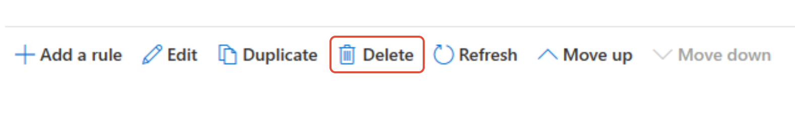 Delete rule confirmation dialog