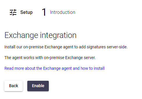 Exchange Agent enable confirmation dialog