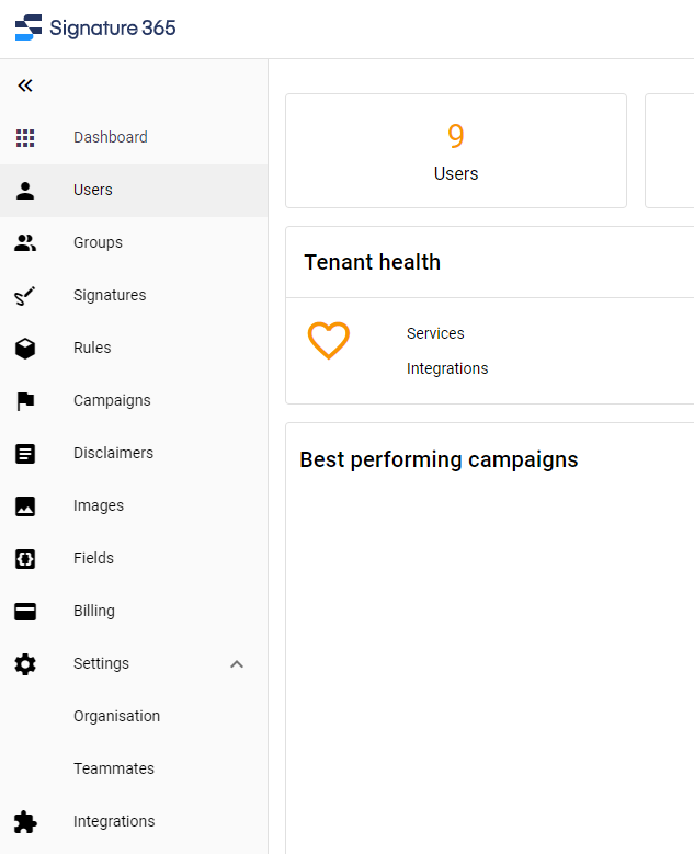 Progress screen showing tenant provisioning status