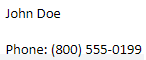 Signature preview showing a blank line between name and phone when mobile field is empty