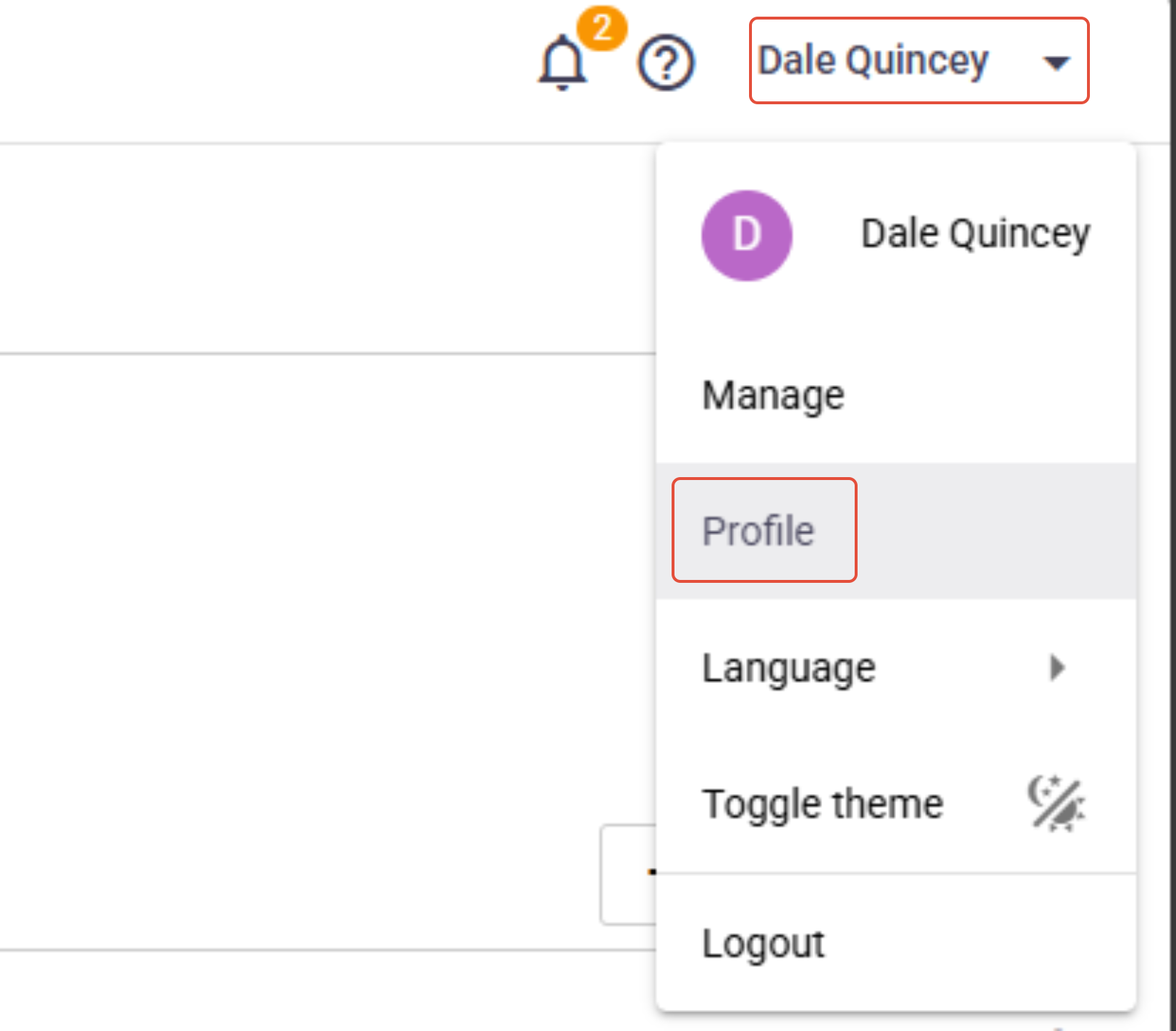 Signature 365 user menu in the top right showing the Profile option